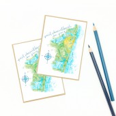 Point Pleasant Beach, New Jersey Map Art Notecards - Set of Eight (8)